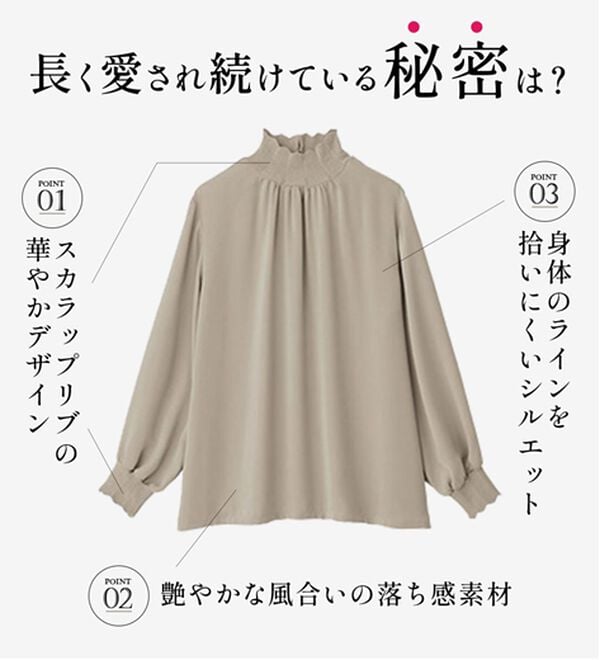 RANAN（ラナン）の「スカラップリブニット使いブラウス（ブラウス）」｜詳細画像