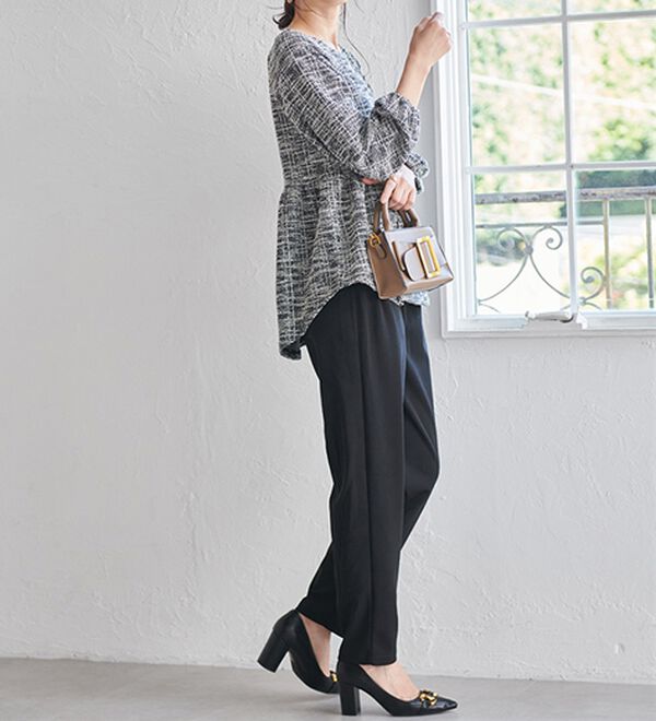 RANAN（ラナン）の「＜２点セット＞洗える！きれい見えカットツイードセットアップ（ブラウススーツ）」｜詳細画像