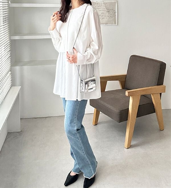 GeeRA（ジーラ）の「羽織にもなる！ペプラムシャツチュニック（チュニック）」｜詳細画像