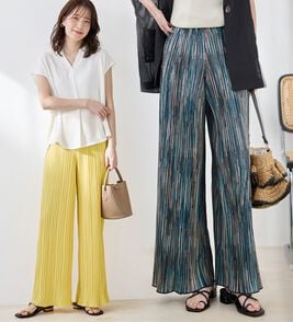 Viola e Viola（ヴィオラ エ ヴィオラ）の「着心地楽ちん！さらっと軽やかプリーツパンツ（フルレングスパンツ）」