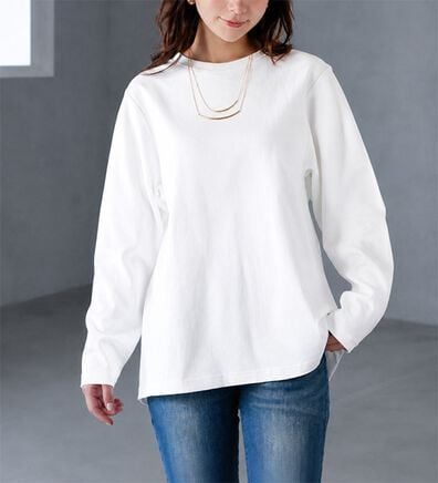 A HAPPY MARILYN（アハッピーマリリン）の「【大きいサイズ】【Ｍ～８Ｌ／選べるシルエット・袖丈】綿混ベーシックＴシャツ（Tシャツ）」