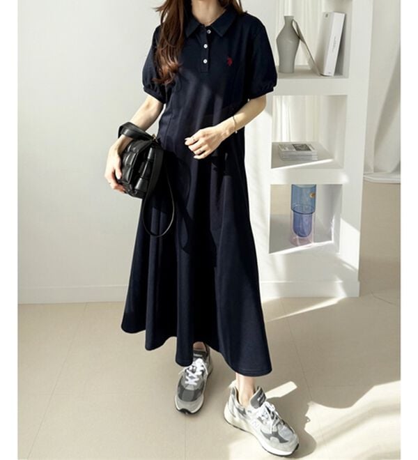 GeeRA（ジーラ）の「【Ｕ．Ｓ．ＰＯＬＯＡＳＳＮ】ポロ衿ワンピ―ス（その他ワンピース）」｜詳細画像