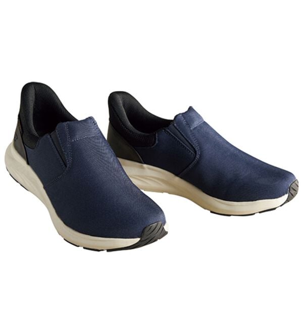 「＜ゴールデンベア＞幅広すっきり！５Ｅシューズ（メンズスニーカー）」｜スリッポンネイビー