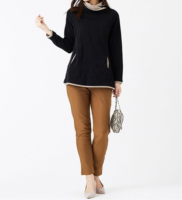 BELLUNA（ベルーナ）の「マシュマロみたいな裏ベロアなめらかストレッチパンツ（フルレングスパンツ）」｜詳細画像