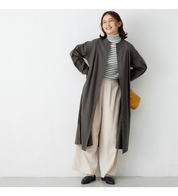 Viola e Viola（ヴィオラ エ ヴィオラ）の「【リンネルコラボ】起毛綿シャツワンピース（シャツワンピース）」｜詳細画像