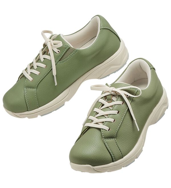 ルフラン（ルフラン）の「スッと履けるウォーキングシューズ・ブーツ＜ラシーナコンフォート＞（スニーカー）」｜ヒモ（オリーブ）