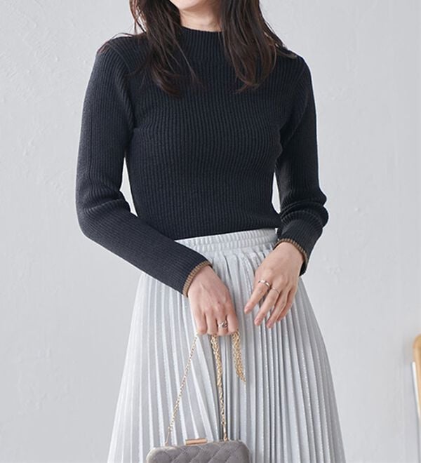 RANAN（ラナン）の「もちもちリブパイピングハイネックニット（ニット・セーター）」｜詳細画像