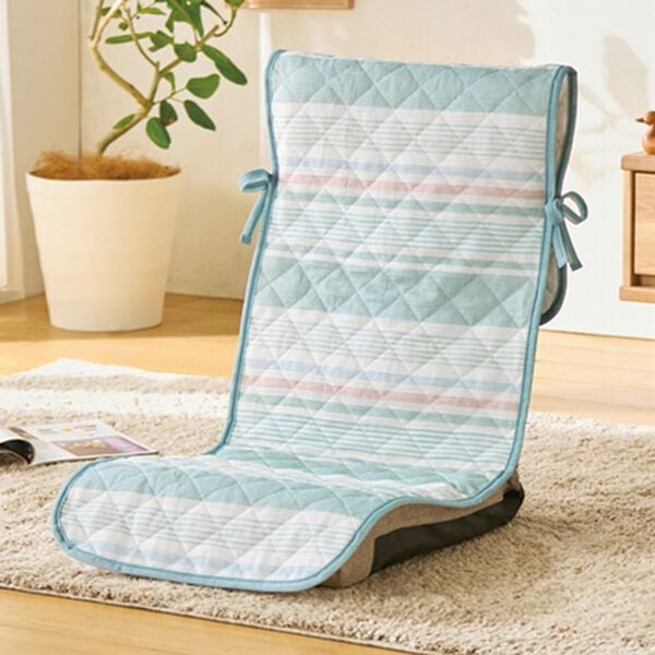 「綿混先染めしじらチェアカバー４枚組（チェアカバー・チェアパッド）」｜詳細画像