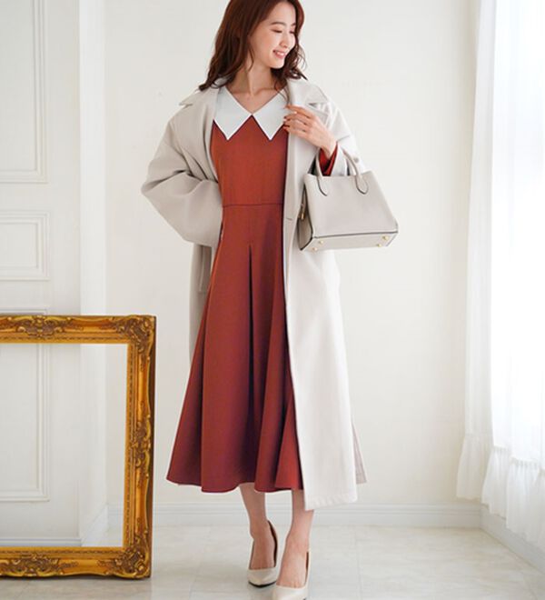 A HAPPY MARILYN（アハッピーマリリン）の「【Ｌ～６Ｌ】【ＭａｒｉｌｙｎＳｗｅｅｔ】体型別フェミニン ボリュームフレアワンピース（ロングワンピース）」｜詳細画像