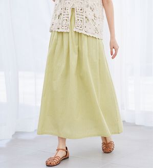 SOILストライプギャザースカート 先染めストライプギャザースカート - ベルーナ【公式】