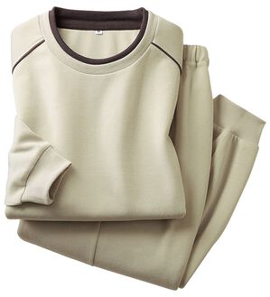 「毎日活躍！スウェット上下セット（メンズルームウェア）」｜ベージュ