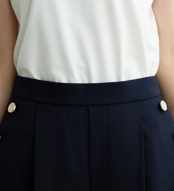 BELLUNA（ベルーナ）の「メランジストレッチ素材ワイドパンツ（ワイドパンツ・ガウチョ）」｜詳細画像