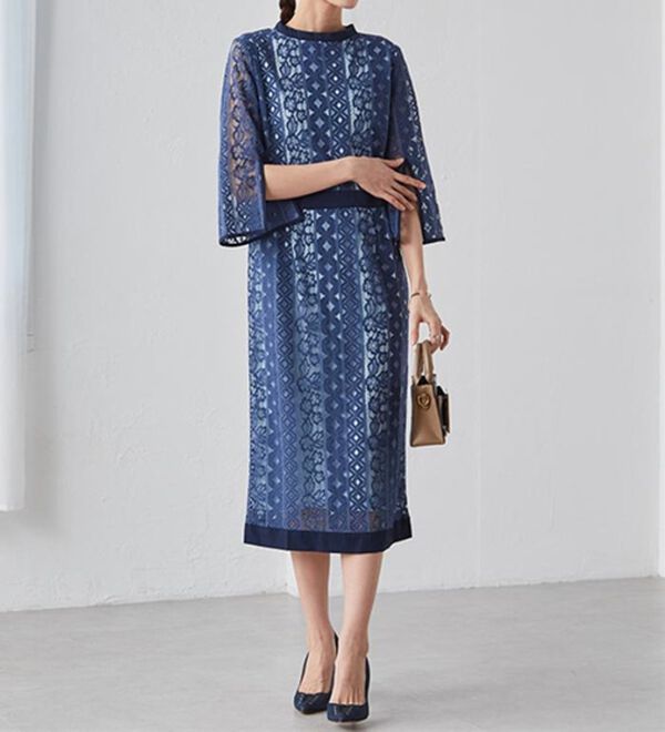 袖スリットレースワンピ - ベルーナ【公式】