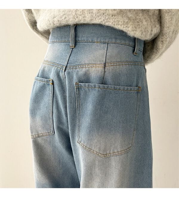 GeeRA（ジーラ）の「ダメージカーブデニムパンツ（フルレングスパンツ）」｜詳細画像