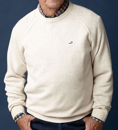 「＜クロコダイル＞天竺ニットクルーセーター（メンズニット・セーター）」