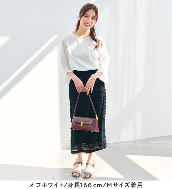alotta（アロッタ）の「【接触冷感】着痩せが叶う！チューリップ袖ブラウスＴシャツ（ブラウス）」｜詳細画像
