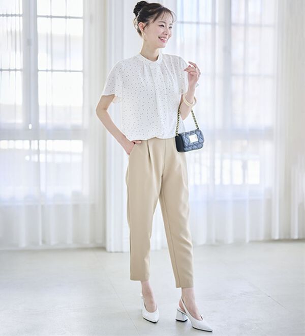 RANAN（ラナン）の「【選べる股下】ひんやり美脚シルエットタックパンツ（フルレングスパンツ）」｜詳細画像