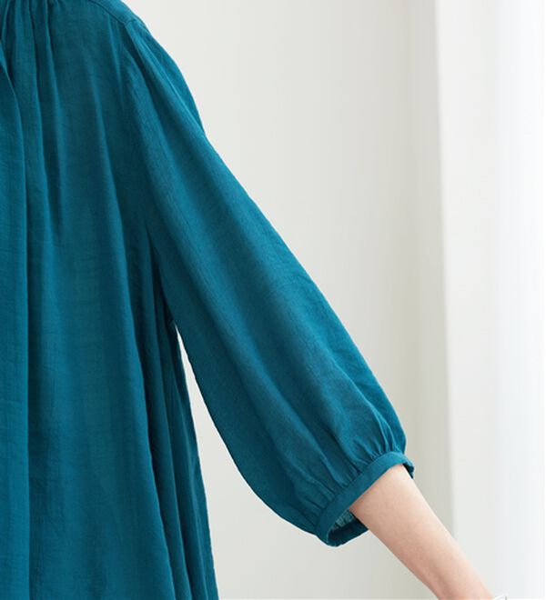 BELLUNA（ベルーナ）の「【新色追加】スラブ素材ギャザーデザインブラウス（ブラウス）」｜詳細画像