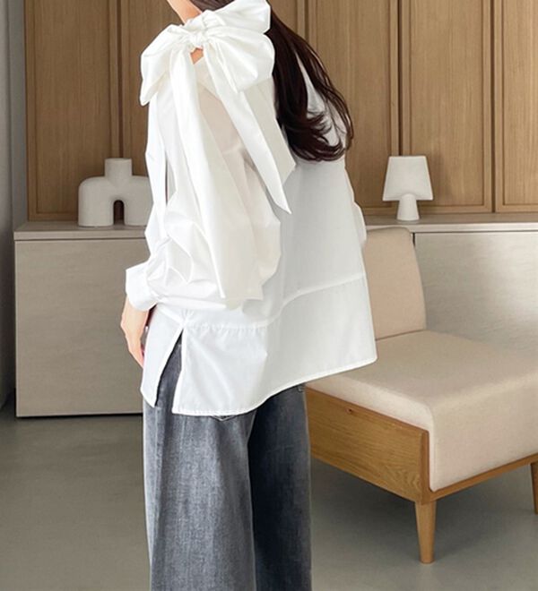 「【YOUING.】ショルダーリボンブラウス（ブラウス）」｜詳細画像