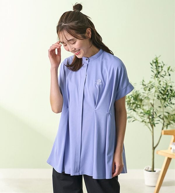 BELLUNA（ベルーナ）の「【ｍａｒｉｅ　ｃｌａｉｒｅ　ＳＰＯＲＴ】かのこ素材タックデザインフレアーチュニック（チュニック）」｜詳細画像