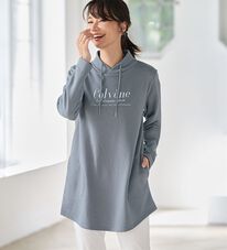 BELLUNA（ベルーナ）の「衿デザイン裏起毛ロゴチュニック（チュニック）」