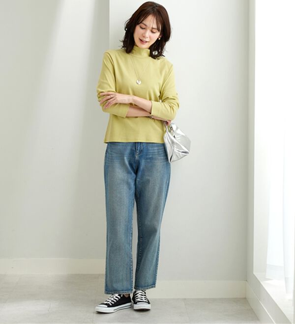 「シンプルデザイン！ハイネックプルオーバー（カットソー）」｜詳細画像