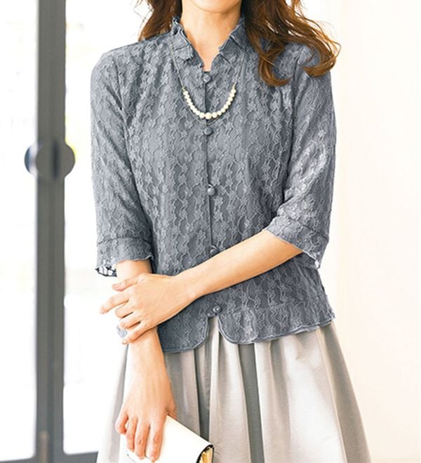 ルフラン（ルフラン）の「フォーマルレースブラウス（ブラックフォーマル（喪服・礼服））」｜詳細画像
