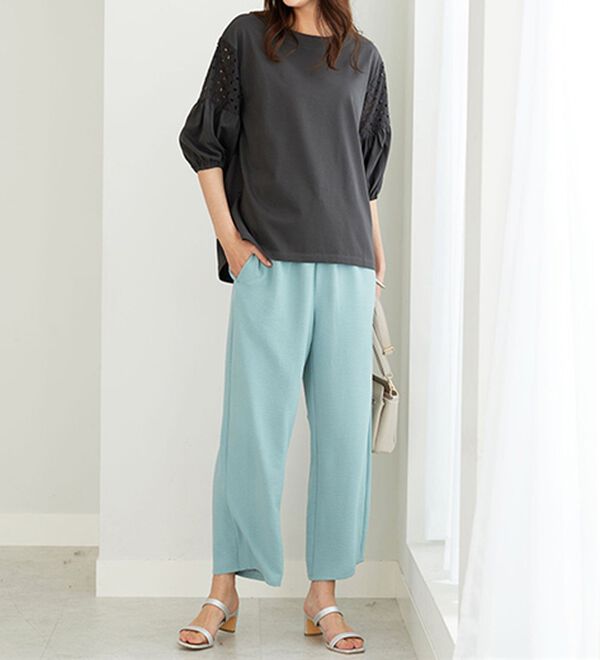 BELLUNA（ベルーナ）の「ボリューム袖レース切替プルオーバー（カットソー）」｜詳細画像