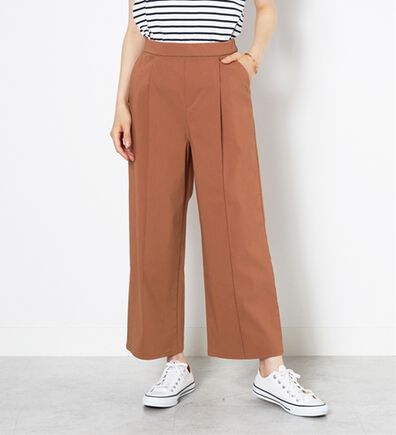 BELLUNA（ベルーナ）の「麻入りストレッチタックワイドパンツ（ワイドパンツ・ガウチョ）」