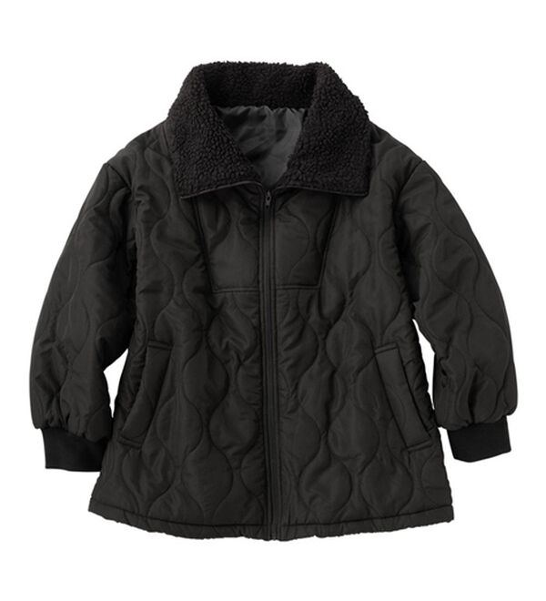 Viola e Viola（ヴィオラ エ ヴィオラ）の「衿ボア切替ウエーブキルトコート（ハーフコート）」｜詳細画像