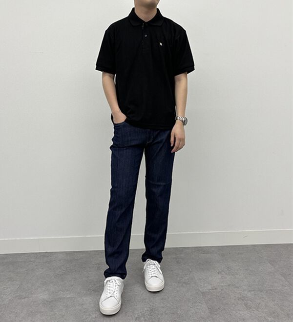 「＜アーノルド　パーマー＞ワンポイント刺しゅう鹿の子ポロシャツ（長袖・半袖）（メンズポロシャツ）」｜詳細画像