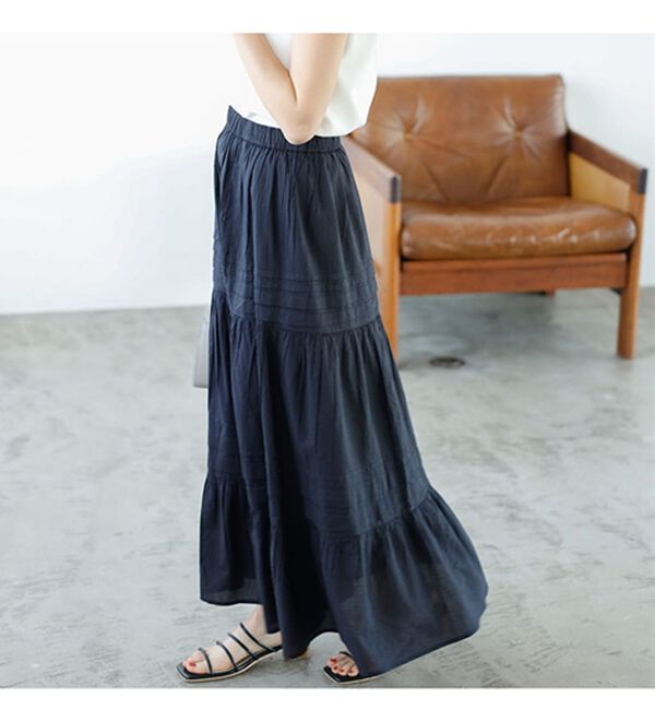 GeeRA（ジーラ）の「タックティアードマキシスカート（ロングスカート）」｜詳細画像