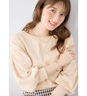 alotta（アロッタ）の「＜洗える＞柔らか綿タッチ！秋これ１枚パフ袖ニット（ニット・セーター）」｜アイボリー