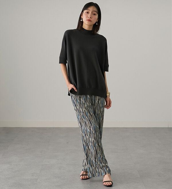BELLUNA（ベルーナ）の「楊柳サラサラ素材プリントイージーパンツ（フルレングスパンツ）」｜詳細画像