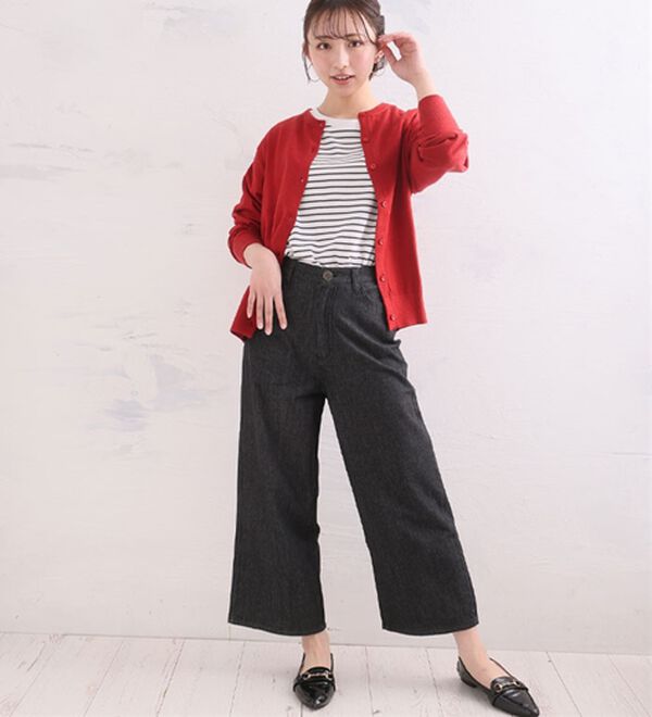 A HAPPY MARILYN（アハッピーマリリン）の「【Ｍ～７Ｌ】【選べる丈】【夏でも穿きたい】美脚＆美尻が叶う 優勝！ 着痩せ ワイドパンツ（ワイドパンツ・ガウチョ）」｜詳細画像