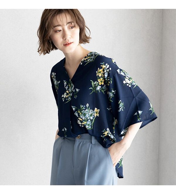 GeeRA（ジーラ）の「花柄フレアースリーブブラウス（ブラウス）」｜詳細画像