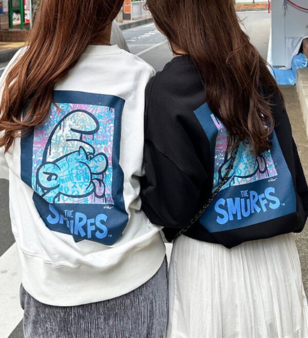 GeeRA（ジーラ）の「【スマーフ】コラボプリントスウェット（メンズカットソー）」｜詳細画像