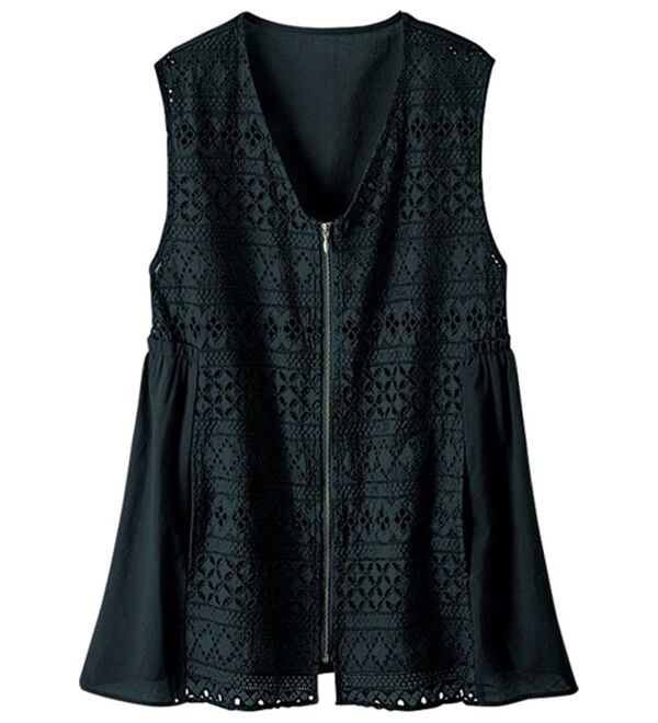 ルフラン（ルフラン）の「全方位美人！褒められペプラムベスト（ベスト）」｜黒