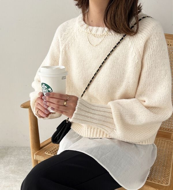 GeeRA（ジーラ）の「ボリュームスリーブショートニット（ニット・セーター）」｜詳細画像