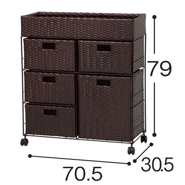 「ラタン調ランドリーチェスト（ランドリーラック・収納）」｜詳細画像