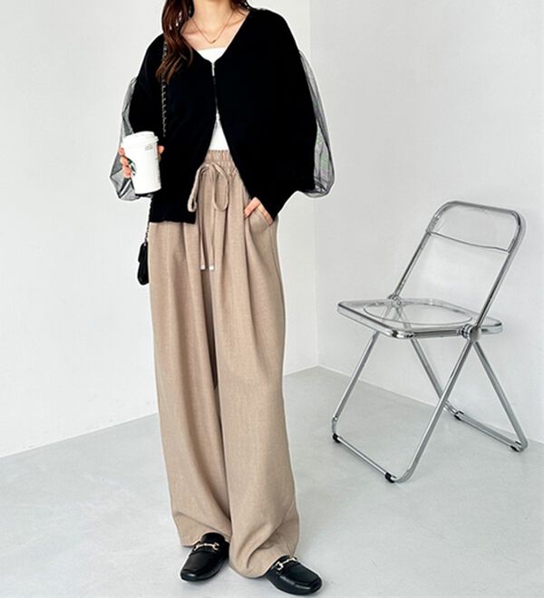 体型カバー】上品なのにラクちんワイドパンツ - ベルーナ【公式】