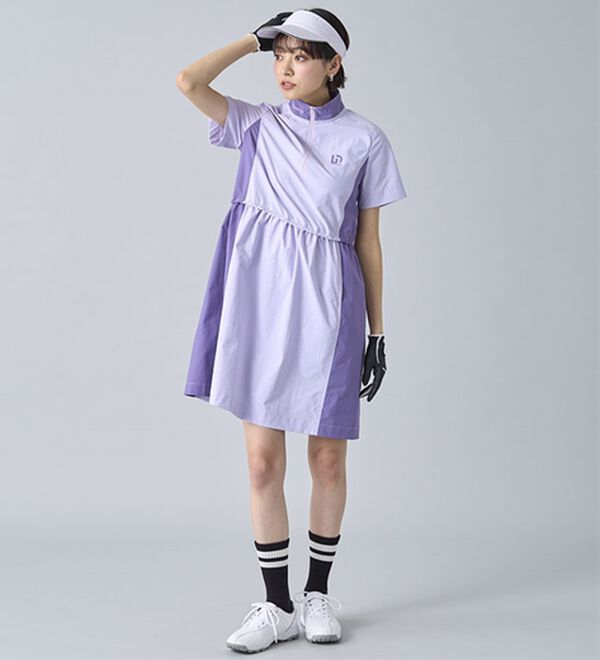 BELLUNA（ベルーナ）の「はっ水！配色ギャザーワンピース【UNDOVE】（その他ワンピース）」｜詳細画像