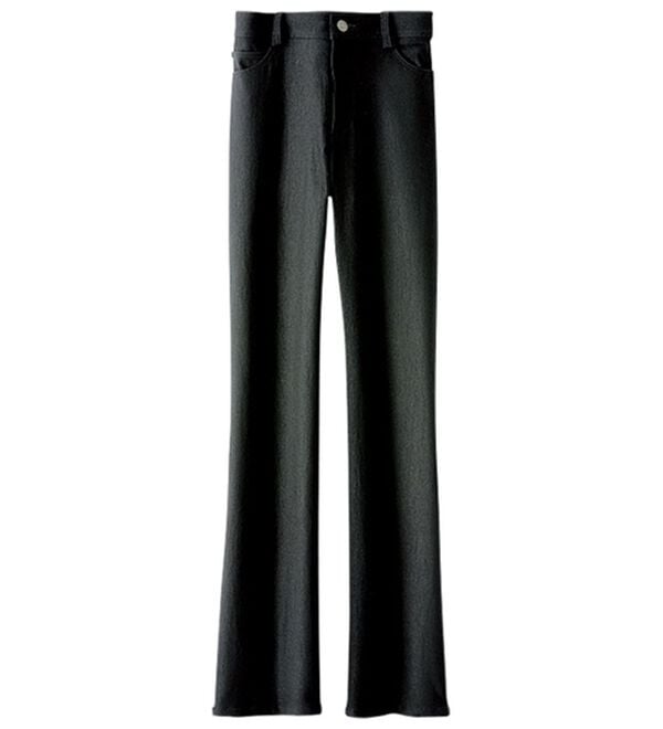 BELLUNA（ベルーナ）の「【選べる裏起毛】静電気防止！ヘリンボーンブーツカットパンツ（フルレングスパンツ）」｜黒 裏起毛ナシ