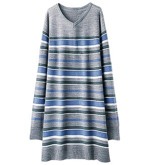 BELLUNA（ベルーナ）の「カシミヤタッチニットチュニック（チュニック）」｜杢グレー／サックス