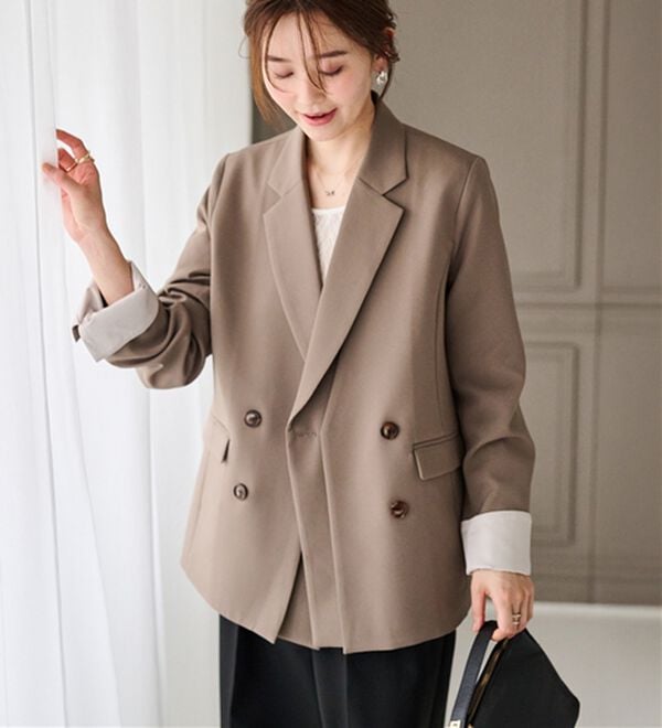 RANAN（ラナン）の「レイヤードデザインダブルジャケット（テーラードジャケット）」｜詳細画像