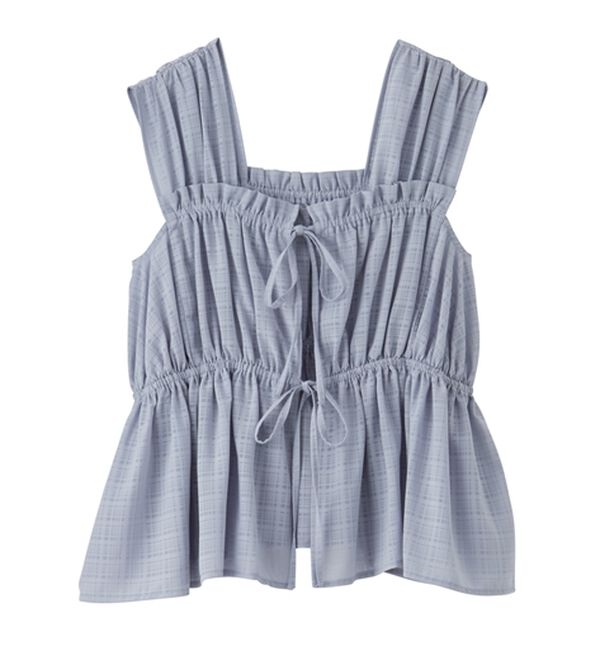 RANAN（ラナン）の「フロントリボンギャザーノースリブラウス（ブラウス）」｜詳細画像