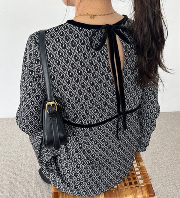 GeeRA（ジーラ）の「フラワージャカードパイピングワンピース（その他ワンピース）」｜詳細画像