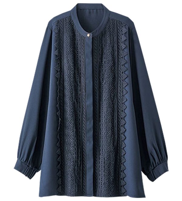 BELLUNA（ベルーナ）の「ケミカルレース上品シャツチュニック（チュニック）」｜詳細画像