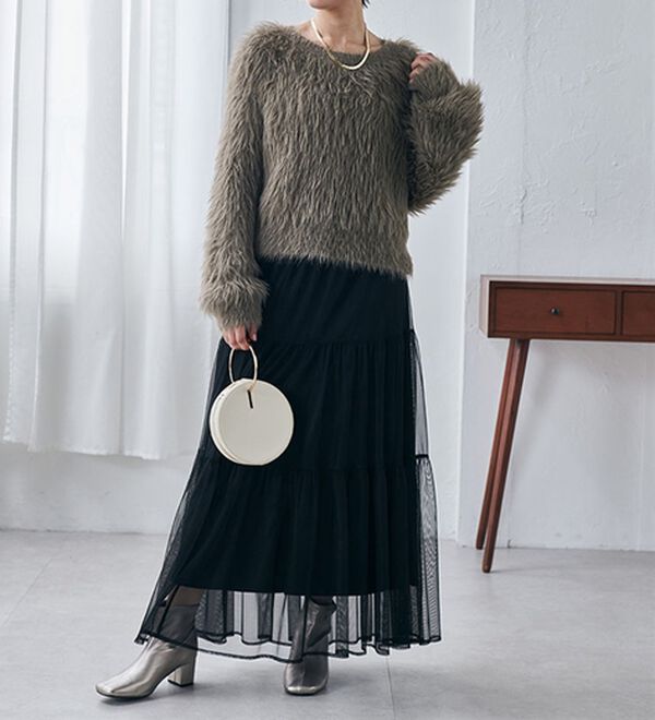 RANAN（ラナン）の「ロングフェザーシャギーニット（ニット・セーター）」｜詳細画像