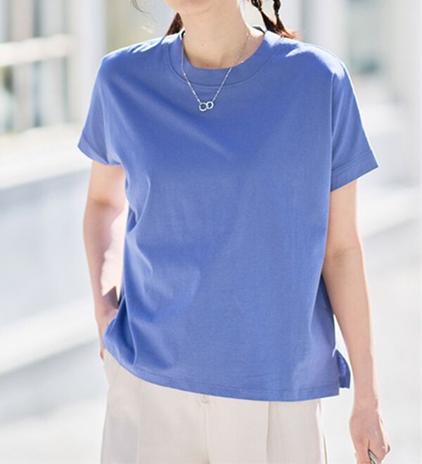 RANAN（ラナン）の「【選べる袖丈】＜BC＞綿100％プチハイネックＴシャツ（カットソー）」｜詳細画像